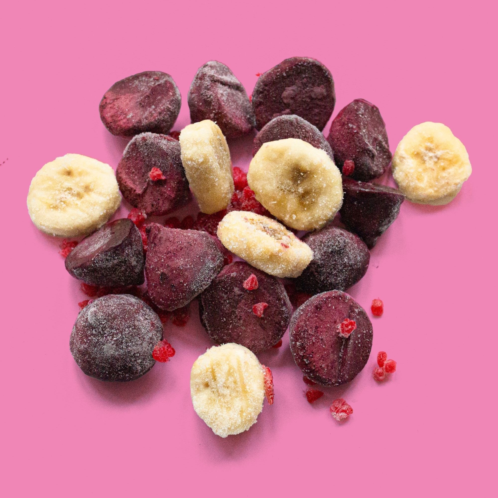 Mix acai, raspberry, banana