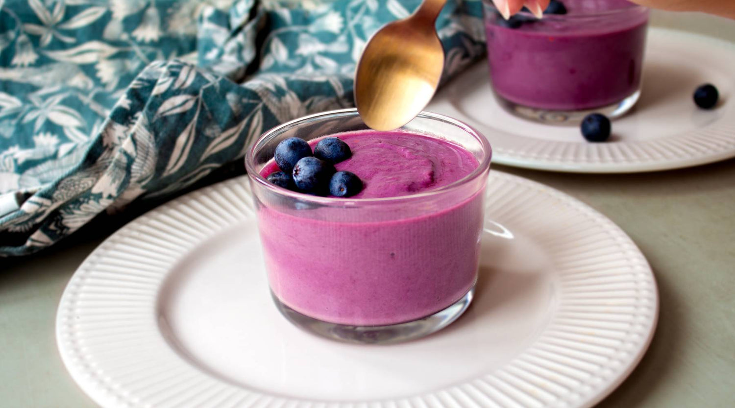 Mousse de framboise et acai au tofu soyeux
