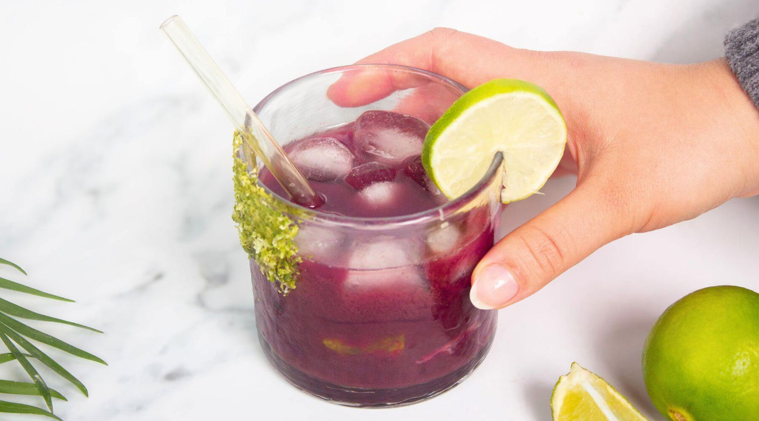 Caipirinha with acai (Brazilian cocktail)