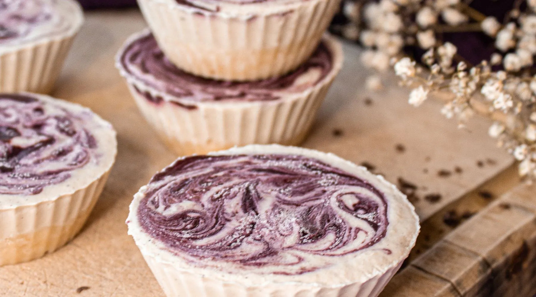 mini cheesecake de açaí