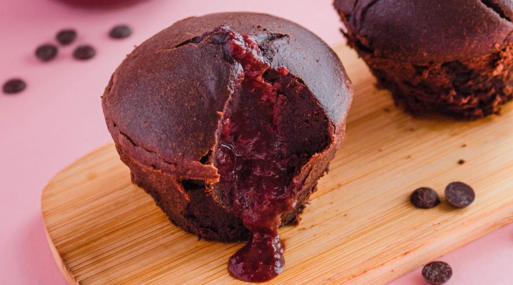 fondant au chocolat et coeur coulant à l'açai